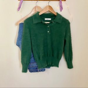 Zara Fuzzy Green Sweater